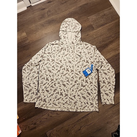 Columbia Men's XL LS Wild Cast Camp Hoodie Omni-Shade - NWT Tan - Picture 2 of 6